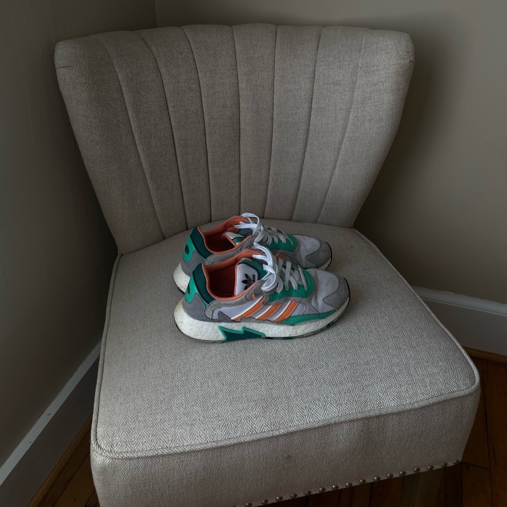 Adidas green & orange sneakers